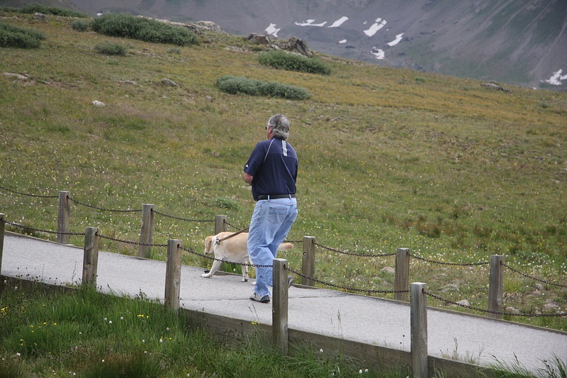 A man and his hound at Independence Pass