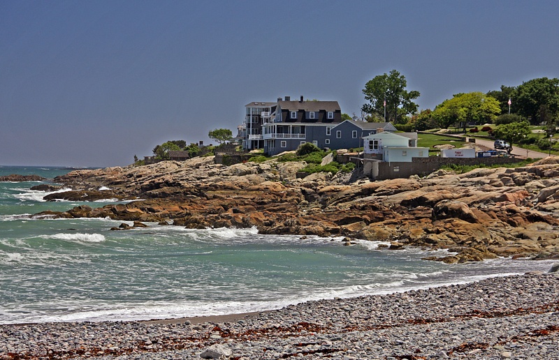 Cohasset's jagged coast from Rocky Beach