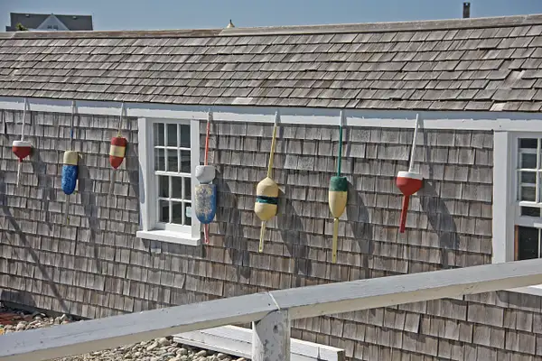 Lobster pot markers, Scituate Lighthousekeepers cottage...