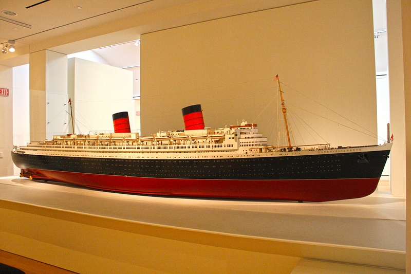 A spectacular, vey large model of the Cunard Line's Queen Elizabeth