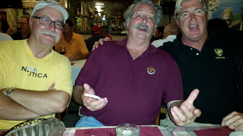 Mark, Bill and Tom at Parisis' Restaurant