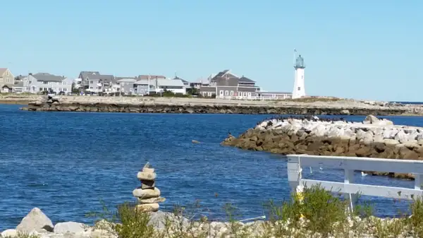 The entrance to Scituate Harbor looking north by...