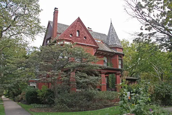 An ornate late 1800's residence, common in Evanston by...