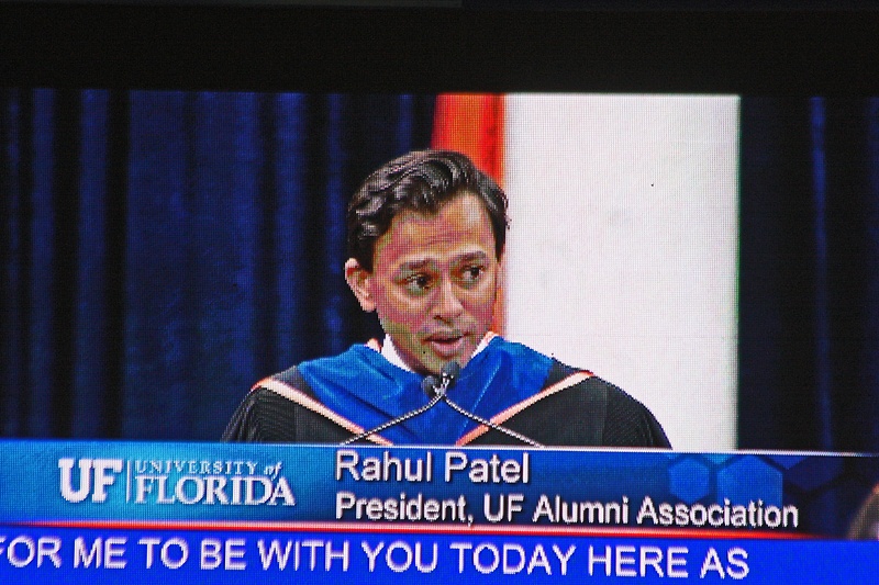 Rahul Patel, President of UF's Alumni Association, urges graduates to become active in alumni affair