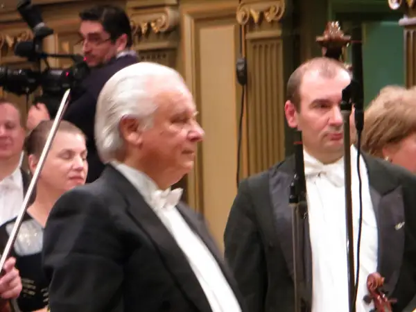 Maestro Yuri Simonov of Russia, guest conductor of...