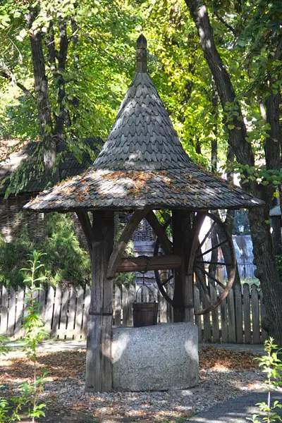 Beautiful well with magnificent wood shingle roof by...