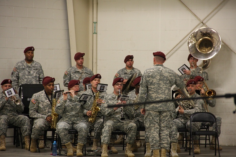 The 82nd's band rips into a spirited version of the Stars and Stripes Forever