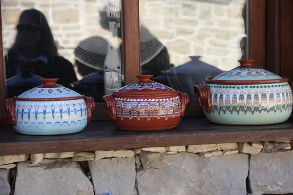 Colorful ceramic pots, Arbanassi by ThomasCarroll235