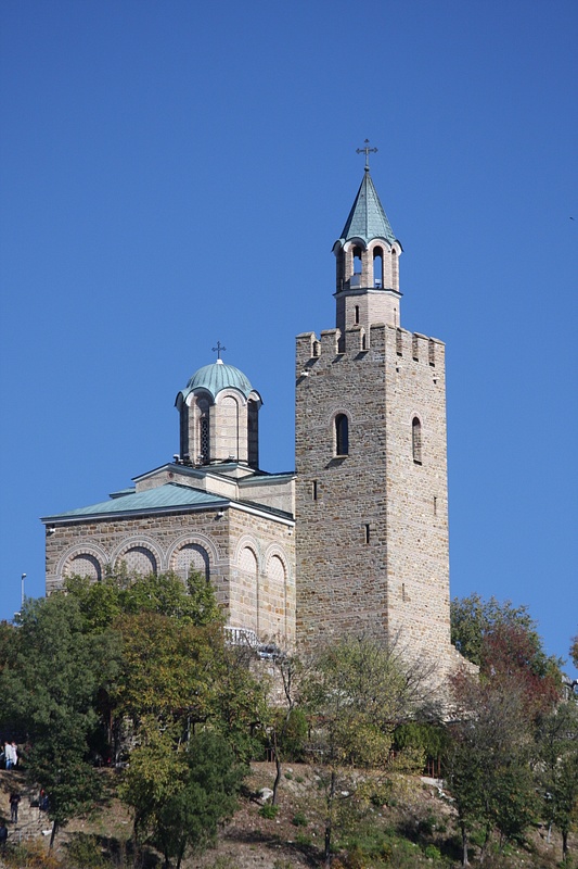 Church and watchtower on Tsarevets Hill at Veliko Tarnovo