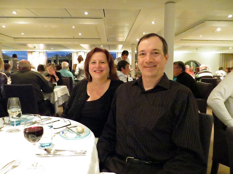 Chris and Paul at dinner aboard the Viking Embla
