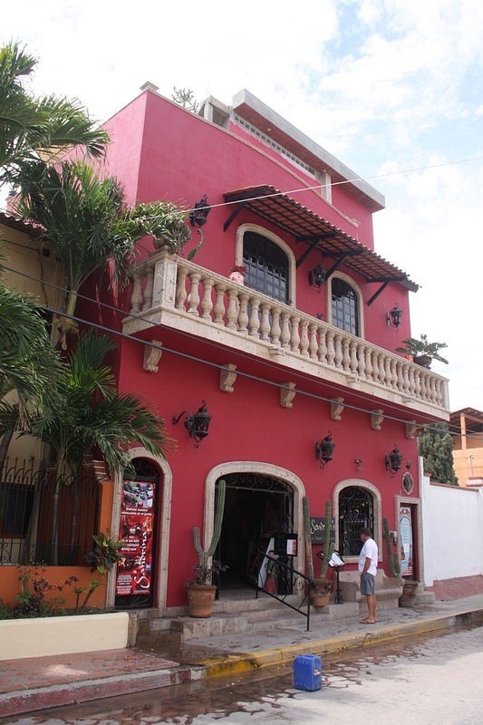 One of Bucarias's colorful buildings
