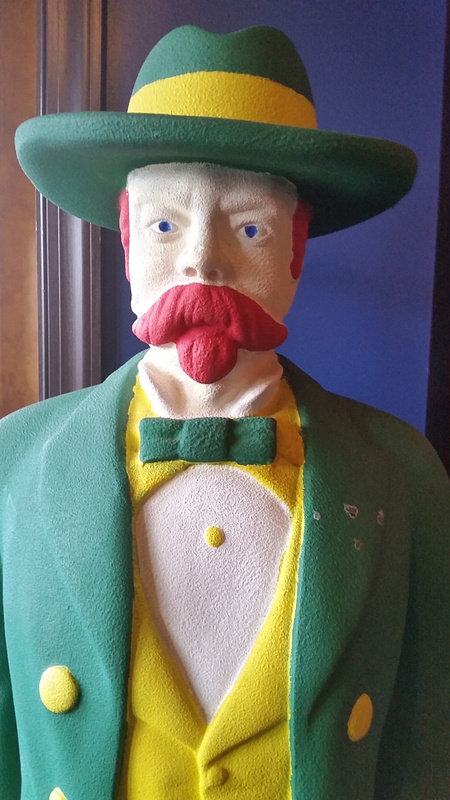The iconic leprechaun at O'Rourke's