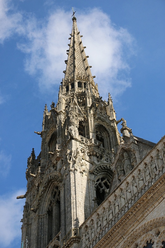 Chartres Cathedral: The ornate, flamboyant north tower