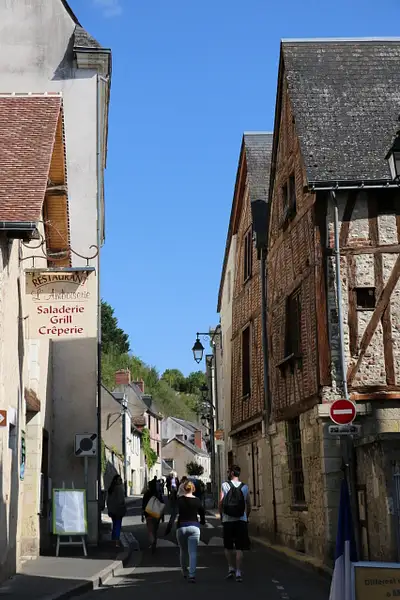 Amboise-The narrow road to Château du Clos Lucé from...