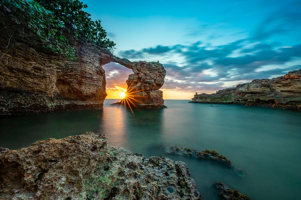 Stunning Sunburst at Puente de Piedra, Cabo Rojo, Puerto Rico