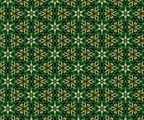 Floral textile design by Michael Weinman featuring intricate green patterns and layered textures.