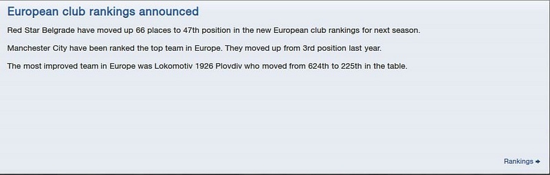 club rankings