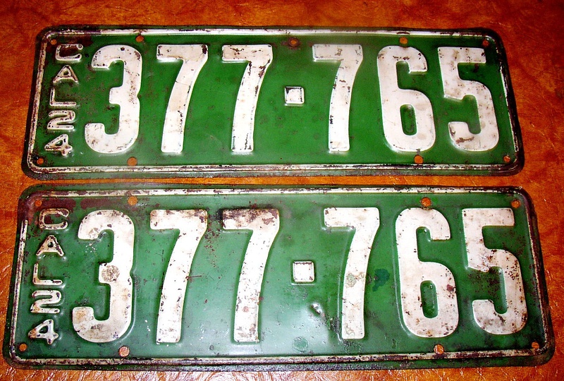 1924 Cal Plates 377 765 BIN July 14th cover 1