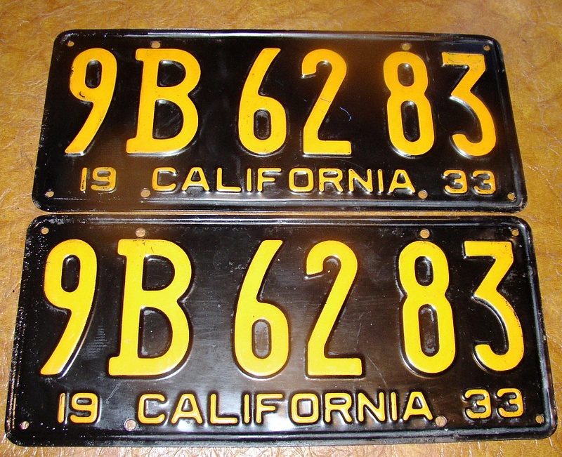1933 Cal Plates 9B 62 83 BIN July 21st cover 1