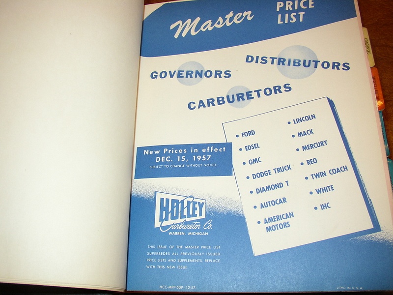 1958 Holley Carb Master Cover 7