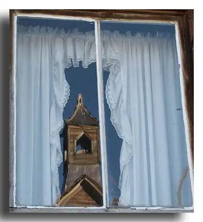 Church Steeple in Window Relfection, Bodie by Dave Wyman