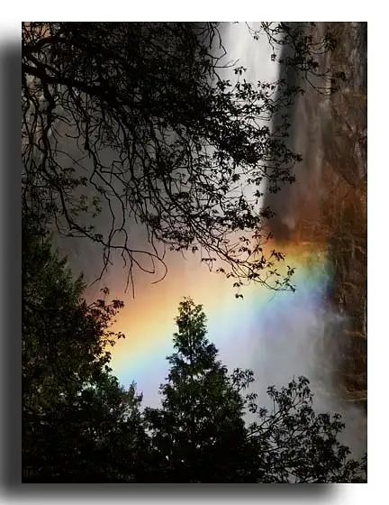 Rainbow at Bridalveil Fall by Dave Wyman