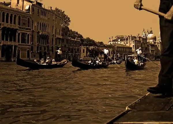 Off to the Gondola Races - Venice by Dave Wyman