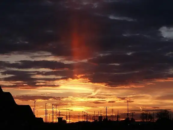 Sun Pillar at Sunset, Barstow by Dave Wyman