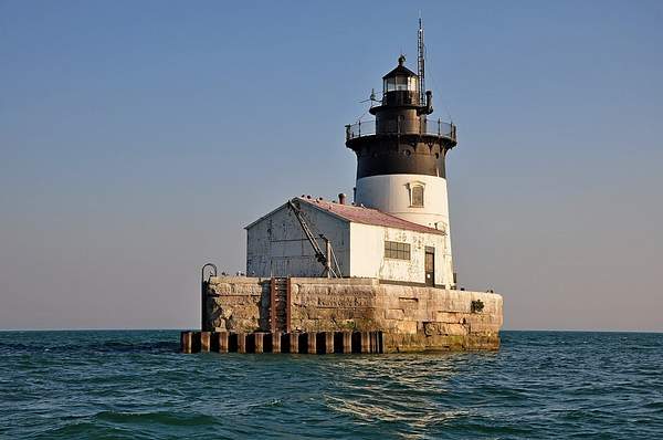 Detroit Channel Light in Lake Erie, Michigan by...