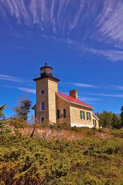 Copper Harbor Lighthouse on Lake Superior in the Upper...