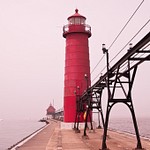 Grand Haven Pier Lights in the Fog