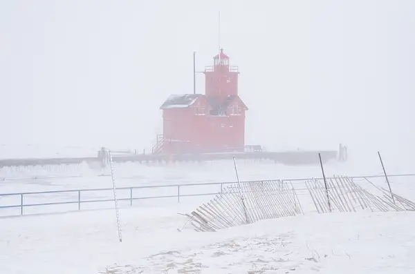 Winter Storm Warning @ Holland Lighthouse by SDNowakowski