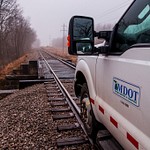 High-Rail Inspection on the I&NE Railroad on a foggy morning in Dec-2014