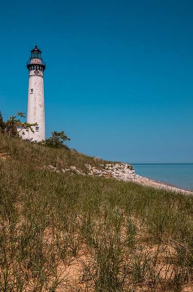South Manitou Island & Lighthouse on Lake Michigan by...