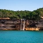 Chapel Rock & Spray Falls on the Pictured Rocks National Lakeshore in the Upper Peninsul of Michigan