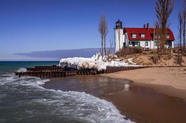2016 Point Betsie Light - Early Spring Thaw Feb. by...