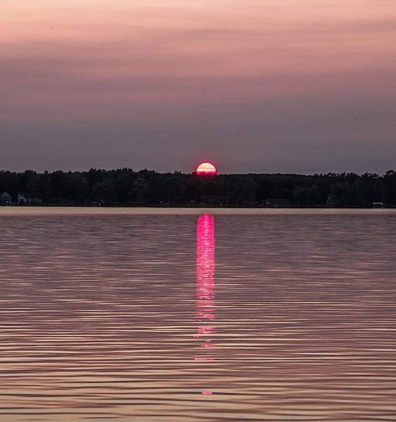 2015 Sunset on Green Lake inside Interlochen State Park...