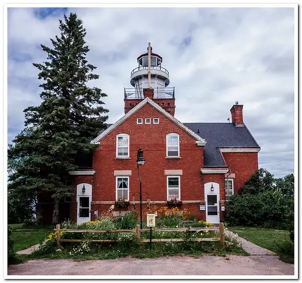 2014 Big Bay Point Lighthouse on Lake Superior north of...