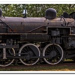 2017 GTW # 5030 Steam Locomotive in color & grayscale sitting in a park in Jackson, Michigan