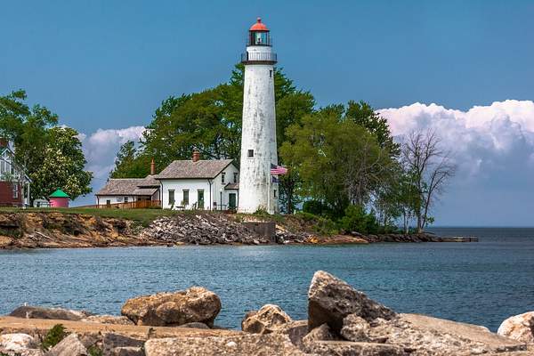 2018 Point Aux Barques Lighthouse on Lake Huron in the...