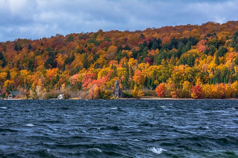 Fall Colors on The Old Grand Island East Channel Lighthouse