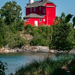 2018 Marquette Harbor Lighthouse on a calm summer day in July 2018