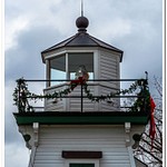 2018 Restored Port Clinton Pier Light sitting in a Park alongside Lake Erie in Port Clinton, Ohio