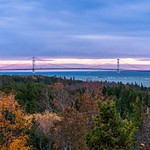 2018 Fall Sunrise over the Mackinac Straits with the Mackinac Bridge in the Background