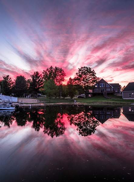 2019 Sunset on Lake Gitchegumee in Buckley, Michigan in...