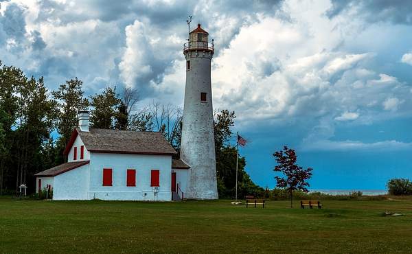 2019 Sturgeon Point Lighthouse on Lake Huron in...