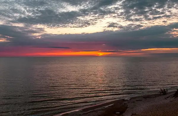 2019 Sunset over Lake Michigan from Hoffmaster State...