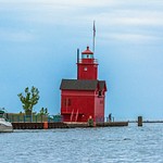 2019 Holland Channel Lighthouse (Big Red) on a rainy day in late August