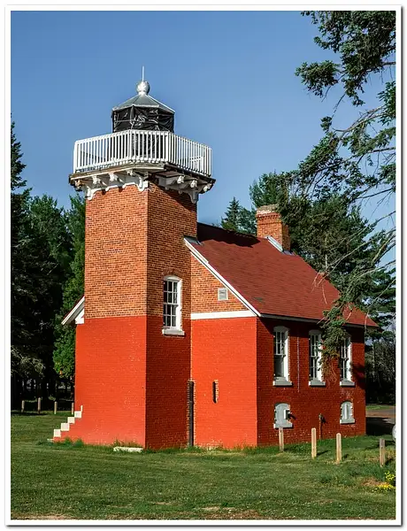 2018 Sand Point Lighthouse in Baraga, Michigan in July...