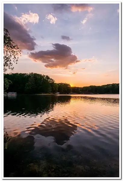 2021 June Sunset on Dayhuff Lake in Boon, Michigan by...